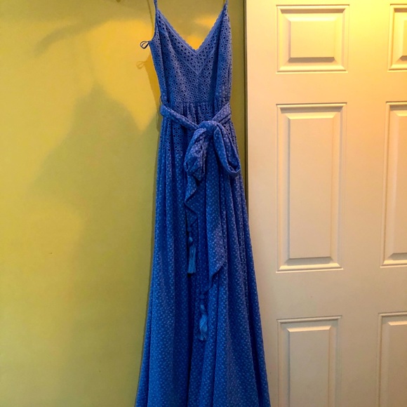 Badgley Mischka Dresses & Skirts - Blue Badgley Mischka eyelet maxi dress